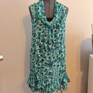 Peacock patterned dress